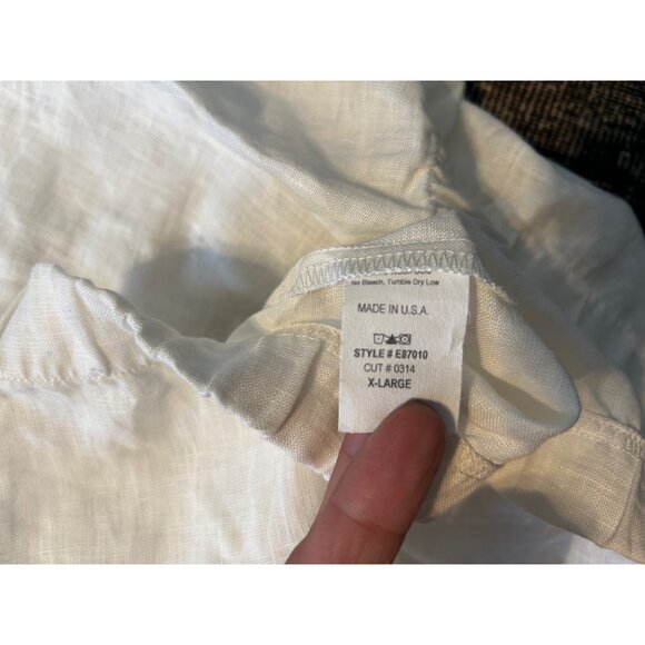 Et’Lois Women’s 100% Linen WHITE LAGENLOOK Pull On Pants Wide Leg Flowy XL - Picture 4 of 4